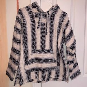 Earth Ragz Black and White Baja Hoodie